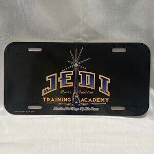 Jedi Knight Academy Star Wars Glossy Black License Plate 6x12 plastic wall art